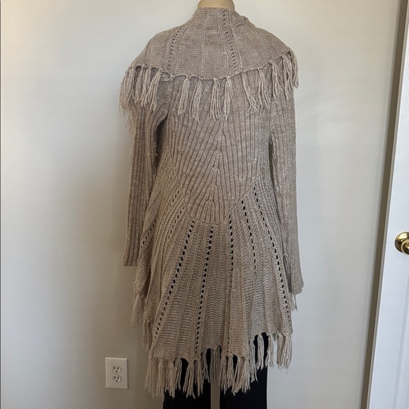 Slonl- Fringe Shaw collar cardigan size S - Picture 4 of 6